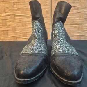 River Island Glittery Black Ankle Boots